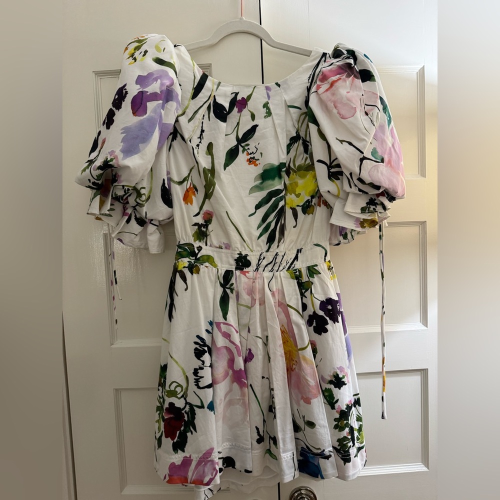 Aje Multicolor Floral Puff Sleeve Dress